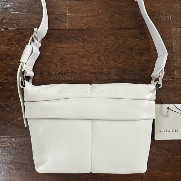 AllSaints Colette Leather Crossbody Bag – Pampus White, Brand New With Ta - Picture 3 of 16